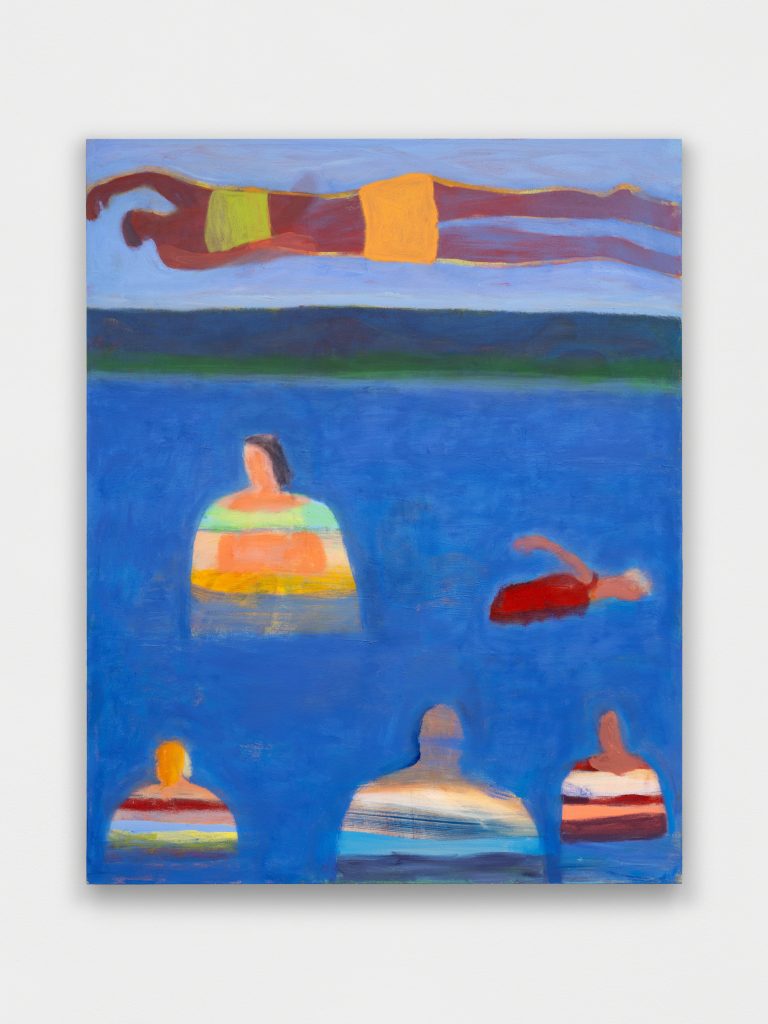 <i>Flight Over Swimmers</i>, 2025 </br>
acrylic on canvas</br>
152,5 x 122 cm / 60 x 48 in>