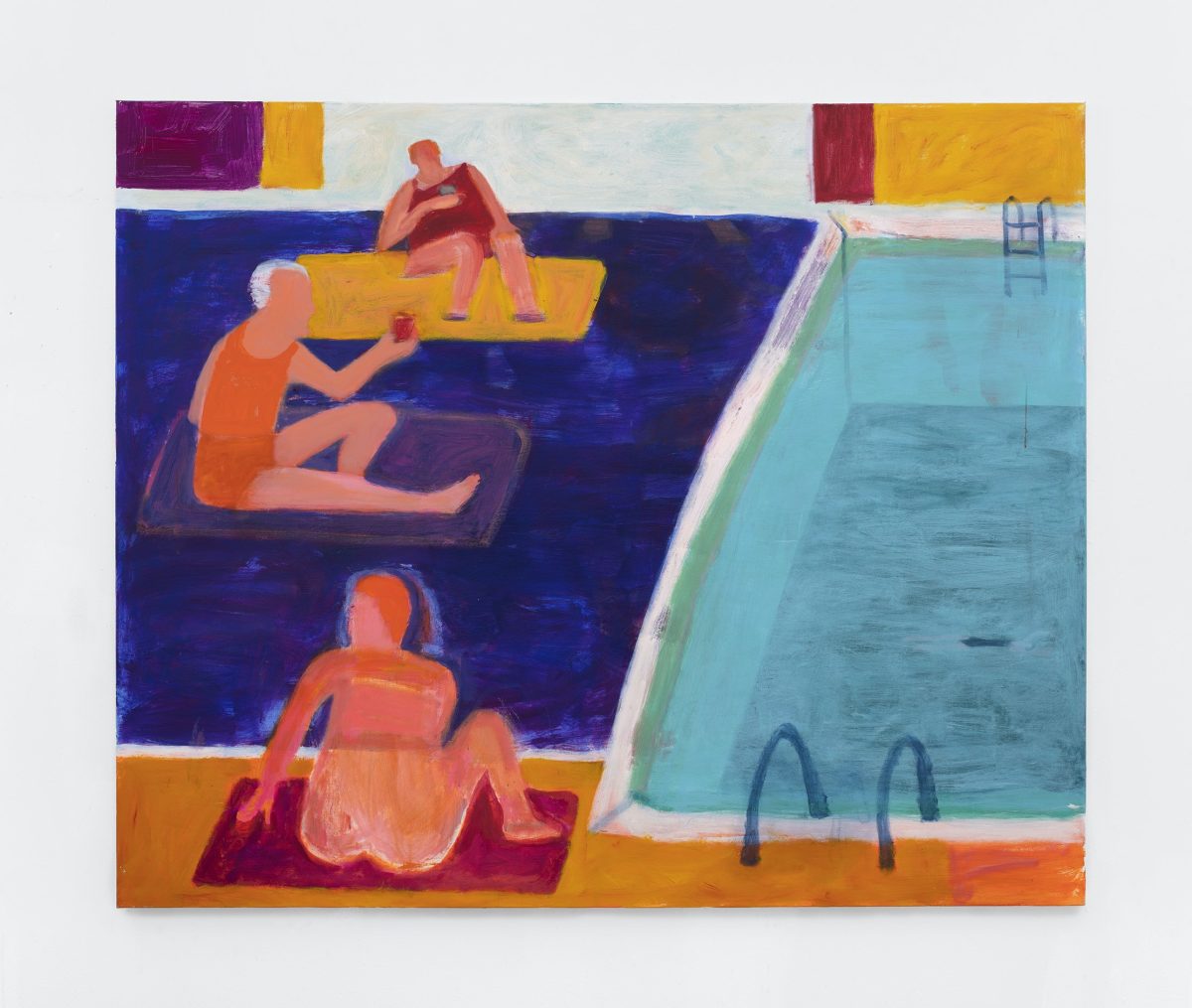 <I>Drinks by the Pool</I>, 2021
</br>
acrylic on canvas</br>
152.4 x 182.88 cm / 60 x 72 in>