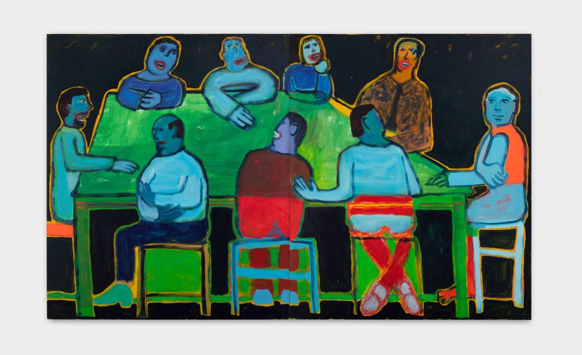 <i> Talkers and Listeners</I>, 2023
</br>
acrylic on canvas, diptych: 203 x 345 cm / 80 x 136 in>