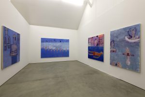 <I>katherine bradford: philosophers' clambake</i>, 2021
</br> installation view, Hall Art Foundation, Reading