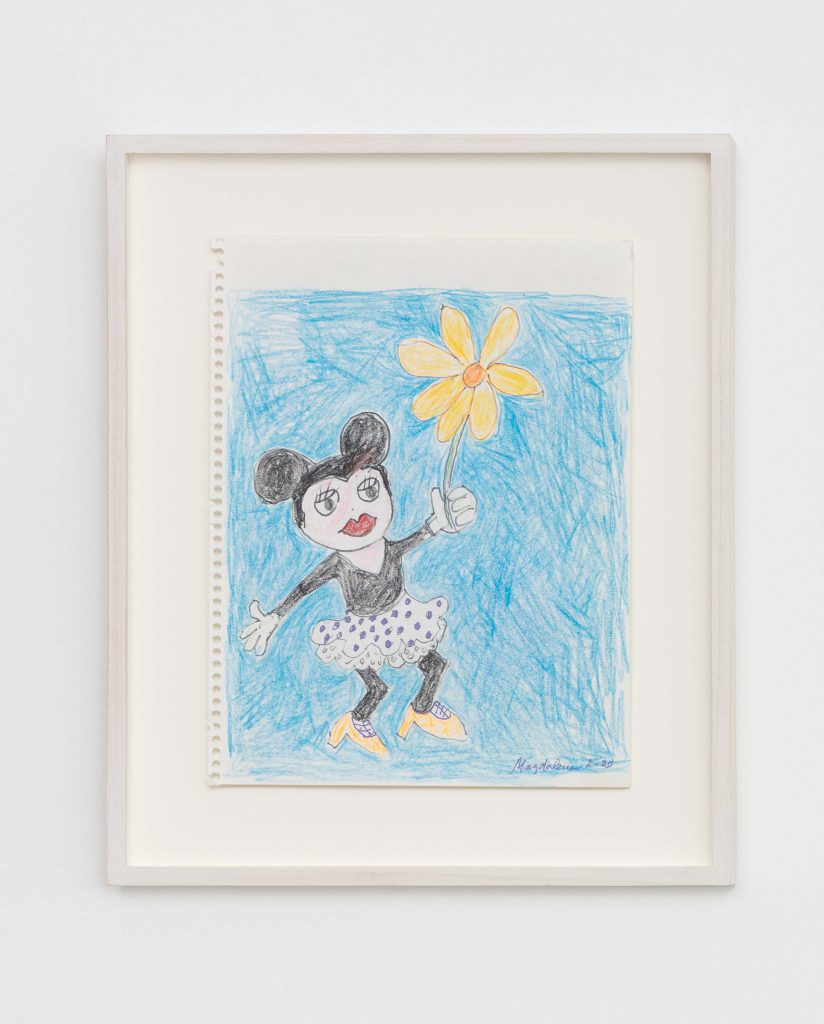 Magdalena Suarez Frimkess, <I>Untitled</I>, 2021
</br>
pen, colored pencil, glitter pen and marker on paper</br>
28 x 22 cm / 11 x 8.5 in (unframed)</br>
32 x 38,5 x 4 cm / 12.5 x 15 x 1.5 in (framed)
