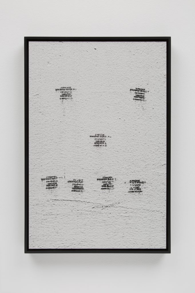 Shannon Ebner, <I>CIVIC TYPE FACE</I>, 2022
</br>
archival pigment print mounted on aluminum</br>
55,1 x 37,3 x 4,1 cm / 21.7 x 14.7 x 1.6 in (framed)