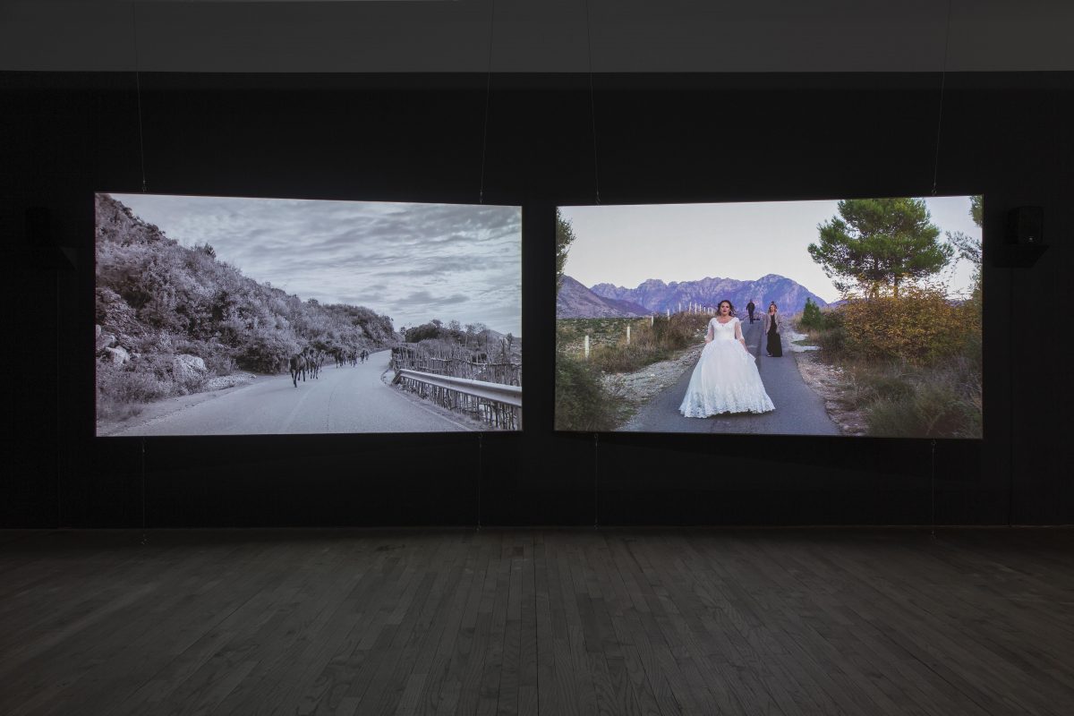 <i>the wanderers</i>, 2021
</br>2 channel video installation</br>
left channel 34'40'', right channel 8'40''