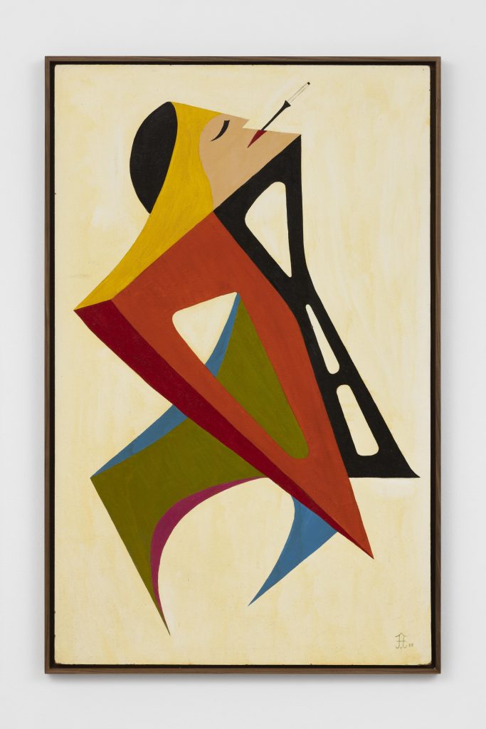 <i>Untitled</i>, 1988 </br>
leather and acrylic on panel</br>
127 x 80 x 4 cm / 50 x 31.4 x 1.5 in