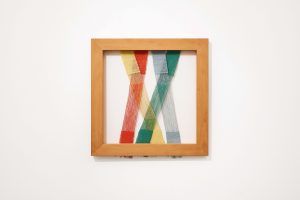 <i>A Passeggio</i>, 2011 </br>
cotton on wooden support</br>
50 x 50 cm / 19.6 x 19.6 in