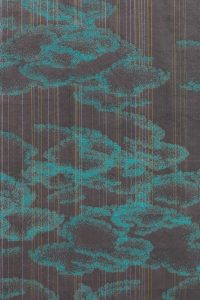<i>Kinked rain / gold</i>, 2022 </br>
cotton, polyester, and Lurex</br>
(detail)