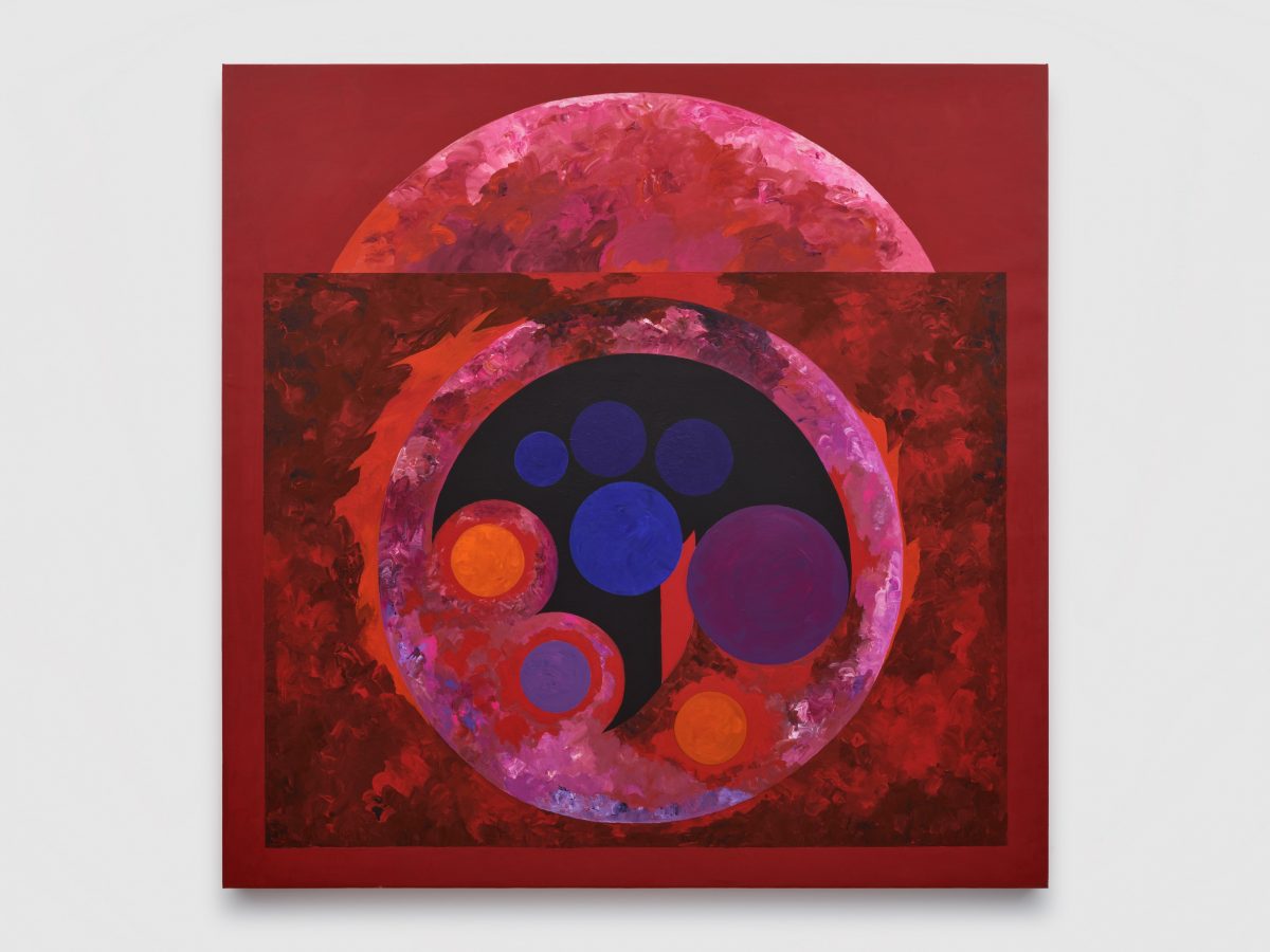 <i>Celestial Red</i>, 1994</br>acrylic on canvas</br>
198 x 198 cm / 78 x 78 in