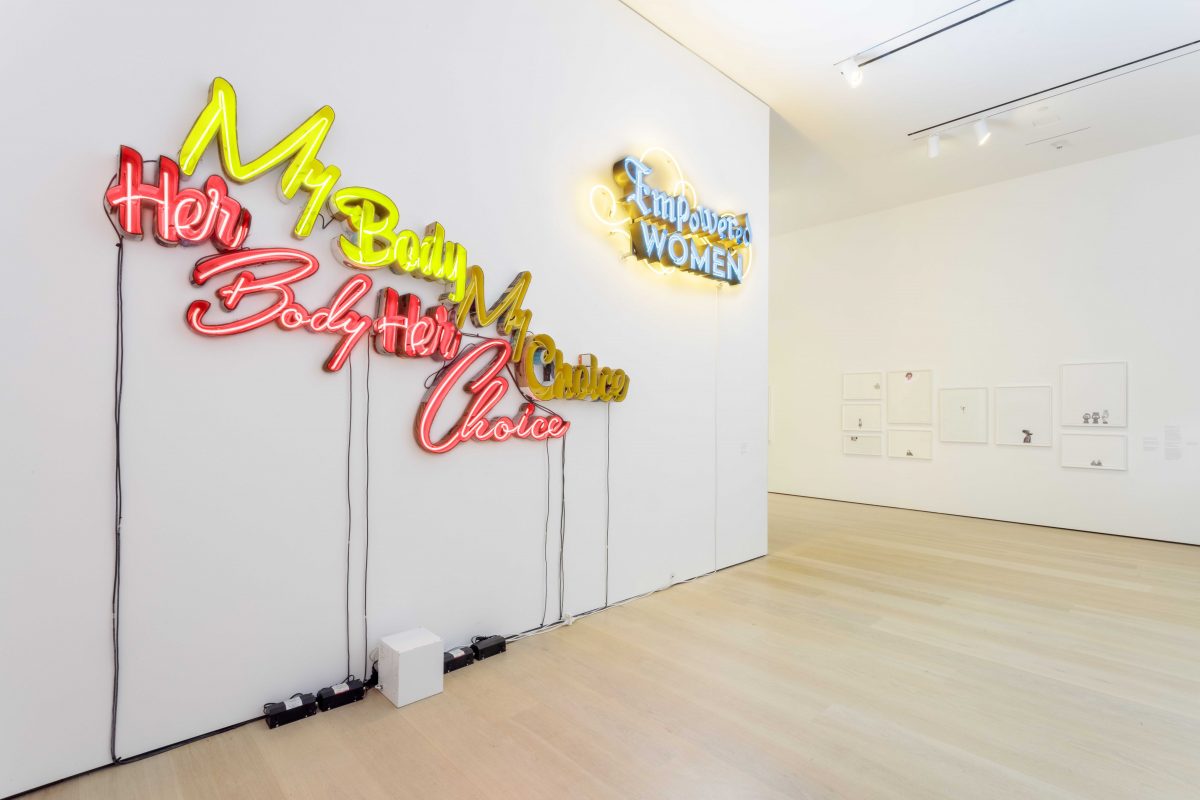 <I>Andrea Bowers</I>, 2022</br> installation view,
Hammer Museum, Los Angeles>