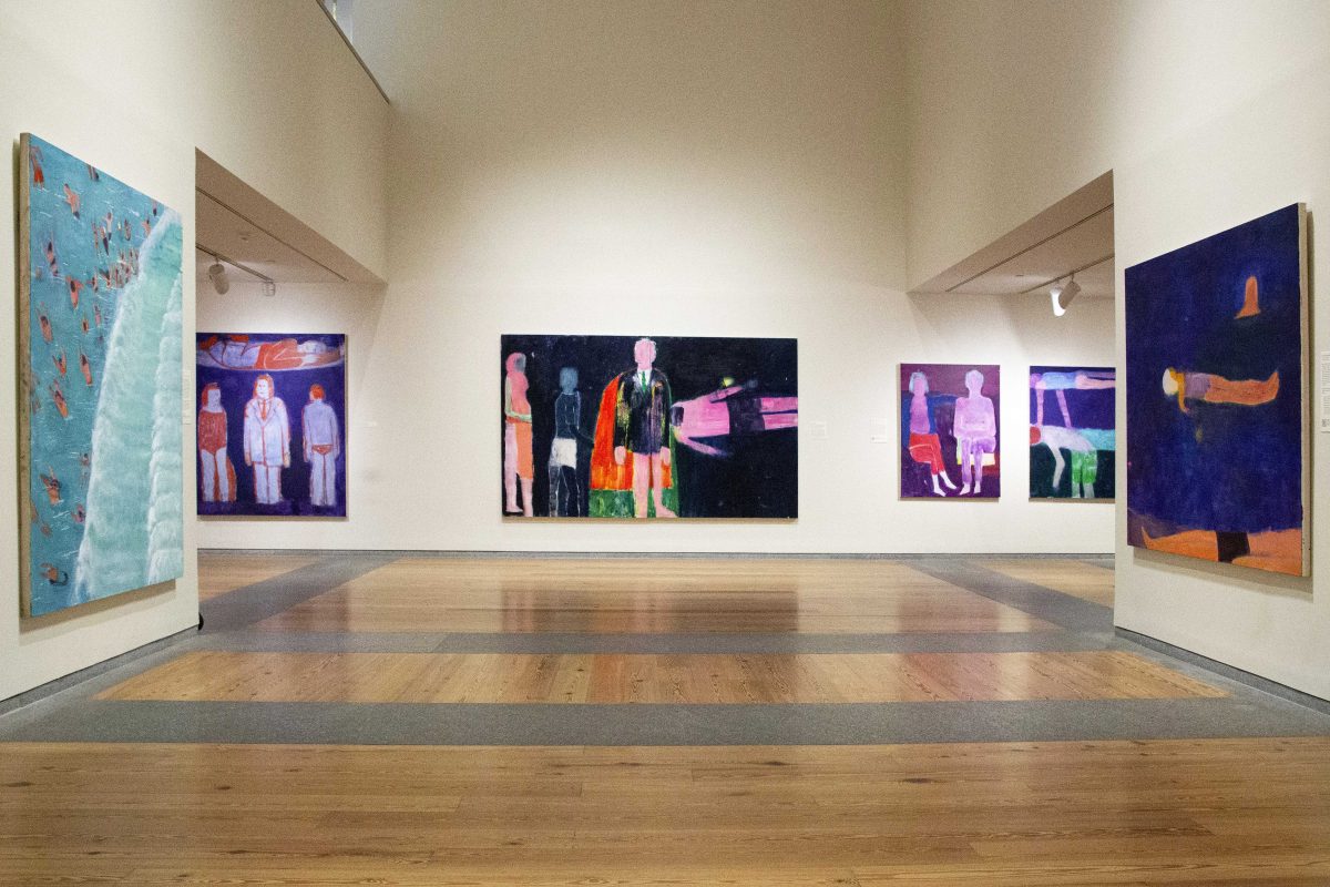 <i>Flying Woman: The Paintings of Katherine Bradford</i>, 2022
</br> installation view, Portland Museum of Art, Portland