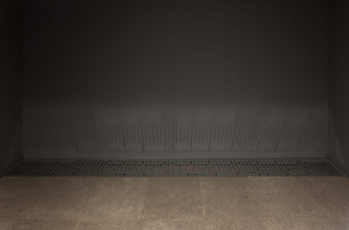 <I>Storm Drains (Cold, Cold Heart) </i>, 2022
</br>galvanised steel</br>
30 x 200 cm / 11.8 x 78.7 in