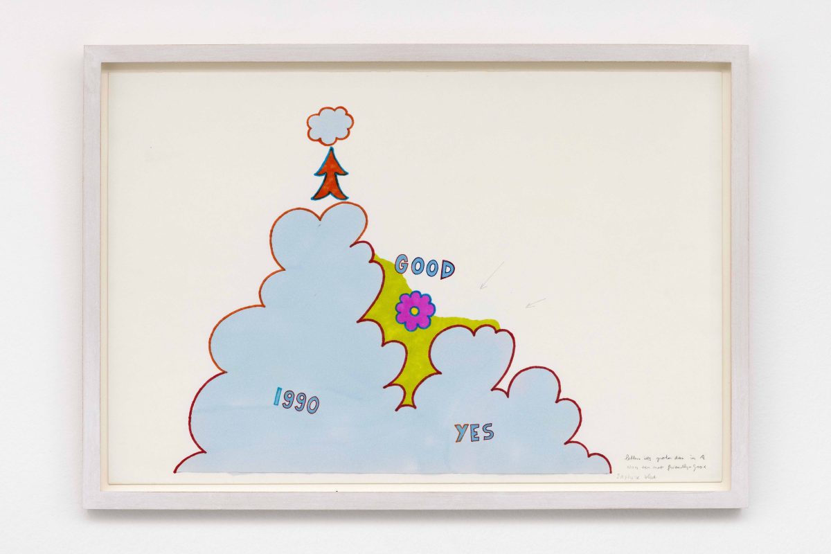 <i>Good Yes (design for wall painting)</i>, 1990</br>marker on paper</br>
34,3 x 49,3 cm / 13.5 x 19.4 in>