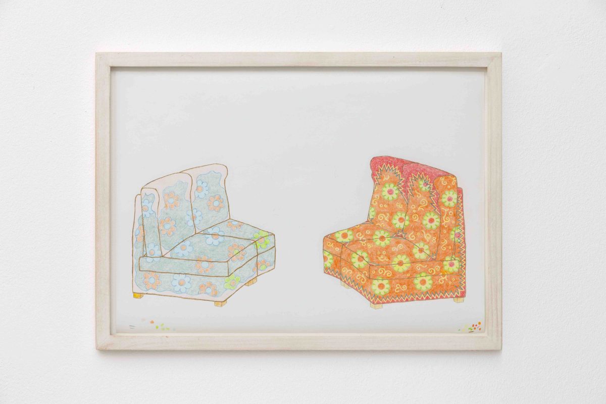 <i>Armchairs</i>, 1997 </br>colour pencil on paper</br>
24,6 x 32,5 / 9.6 x 12.7 in