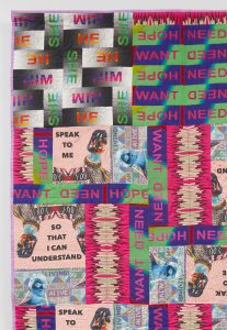 Jeffrey Gibson, <i>HOPE NEED WANT</i>, 2019</br>detail</br>