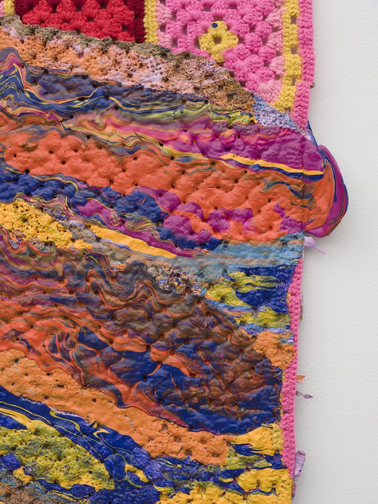 Rodney McMillian, <i>Untitled (pink sky, afghan)</i>, 2022</br>detail</br>