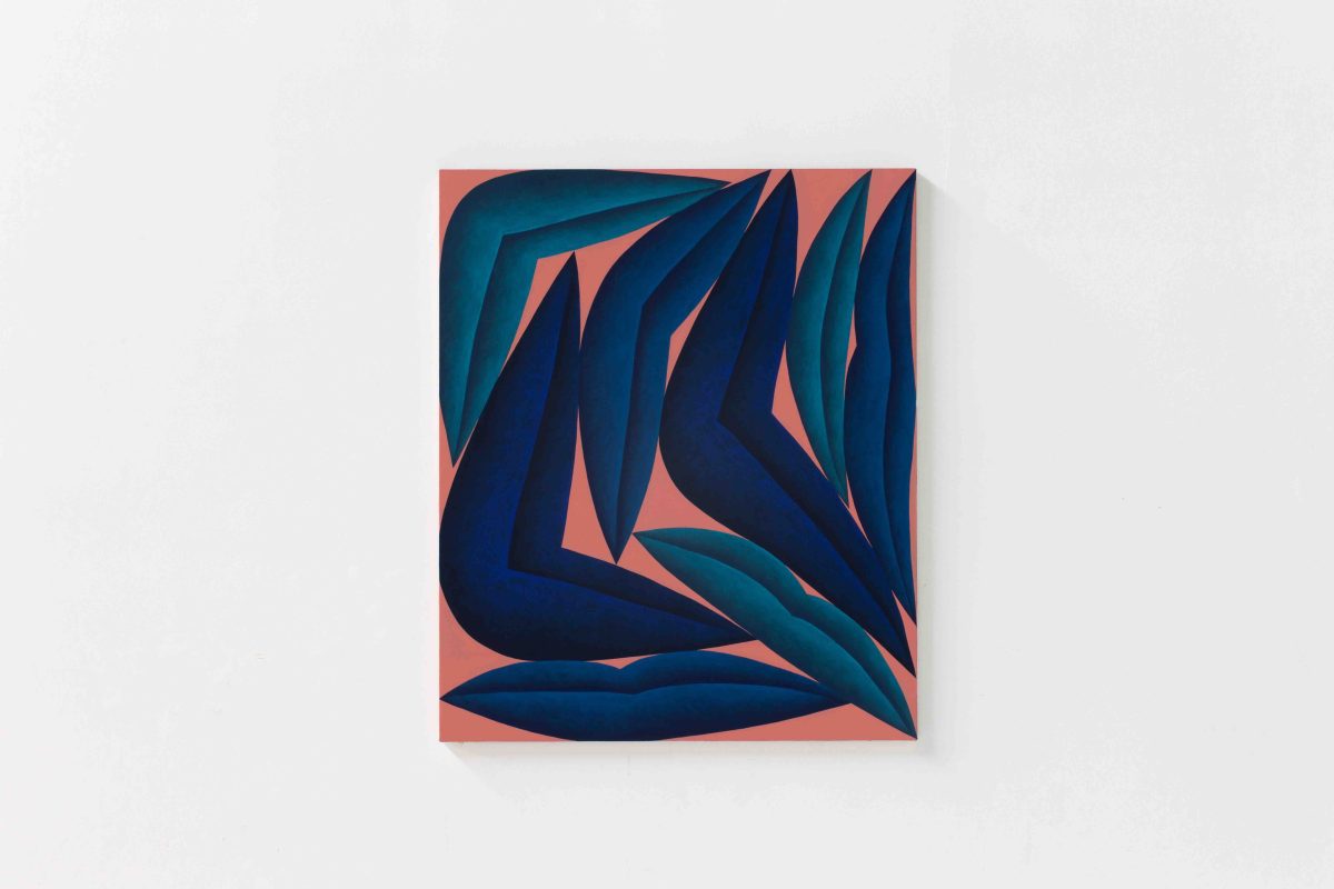 Corydon Cowansage, <i>Blue, Turquoise, Peach</i>, 2022</br> acrylic on canvas</br> 121,9 x 101,6 cm / 48 x 40 in>