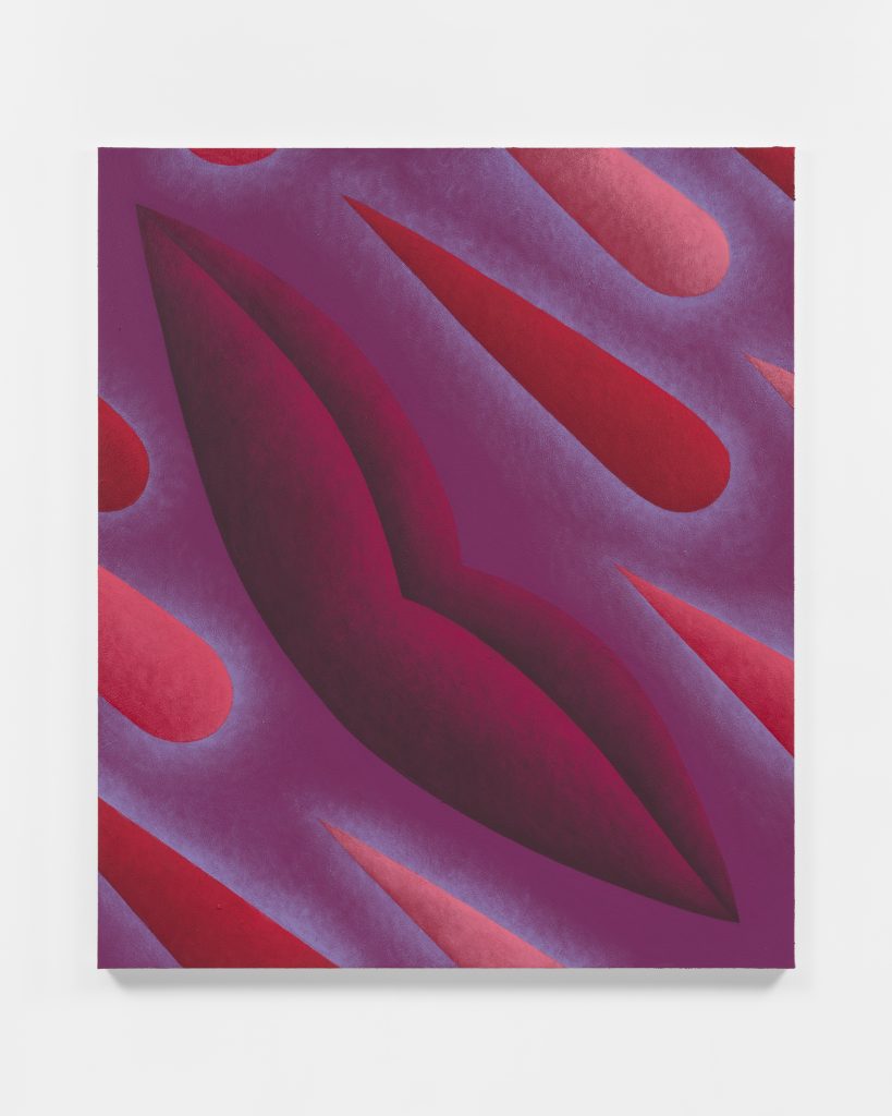 <i> Drops (Reds, Purples, Pinks) </I>, 2025</br>acrylic on paper</br>
162,6 x 137,2 cm / 64 x 54 in>