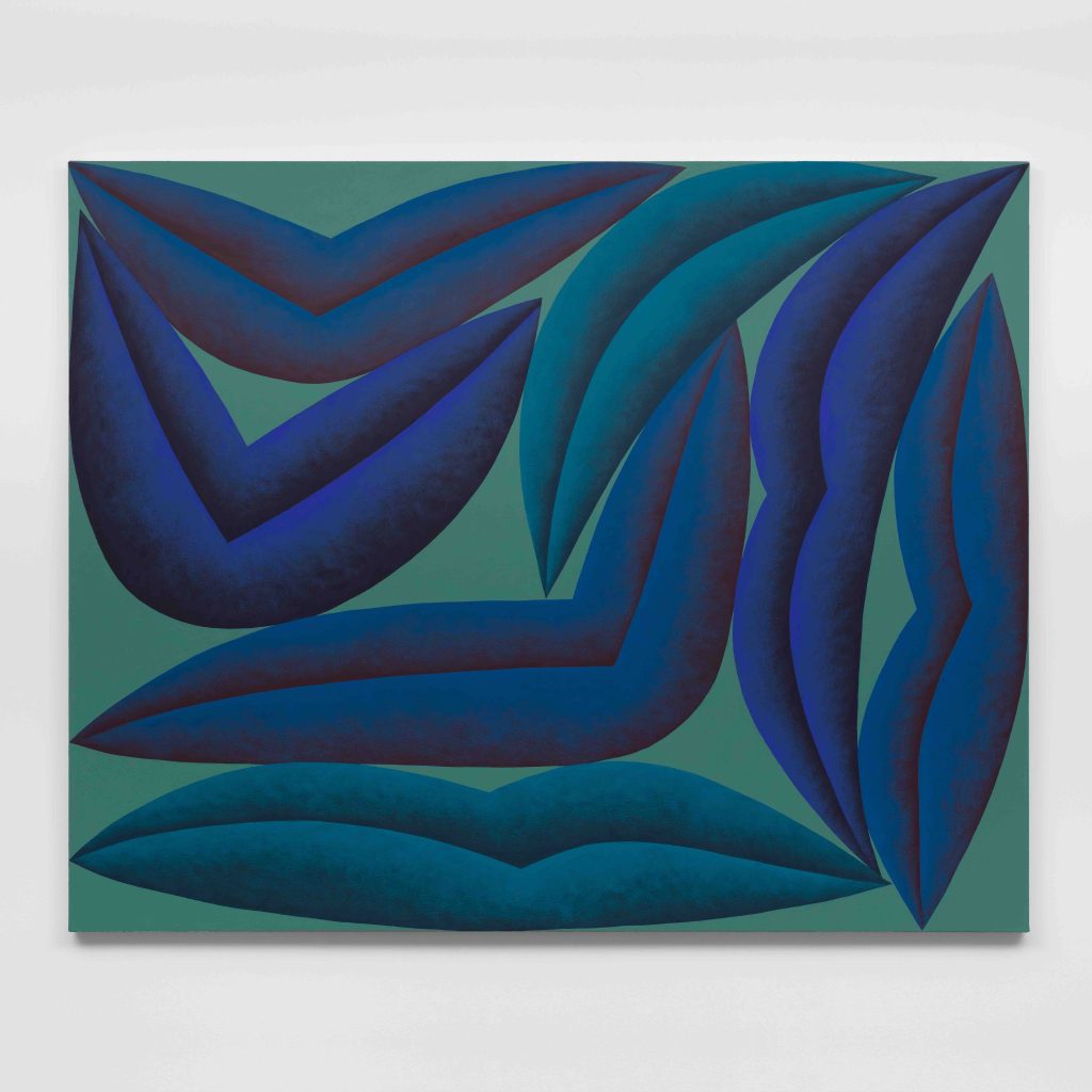 Corydon Cowansage, <i>Blue, Turquoise, Green</i>, 2022</br> acrylic on canvas</br>
>