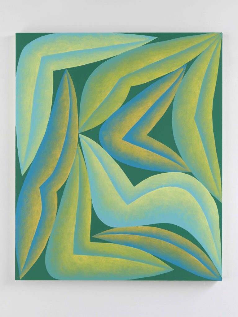 Corydon Cowansage, <i>Green and Yellow</i>, 2022</br> acrylic on canvas</br>122 x 101,6 cm / 48 x 40 in>