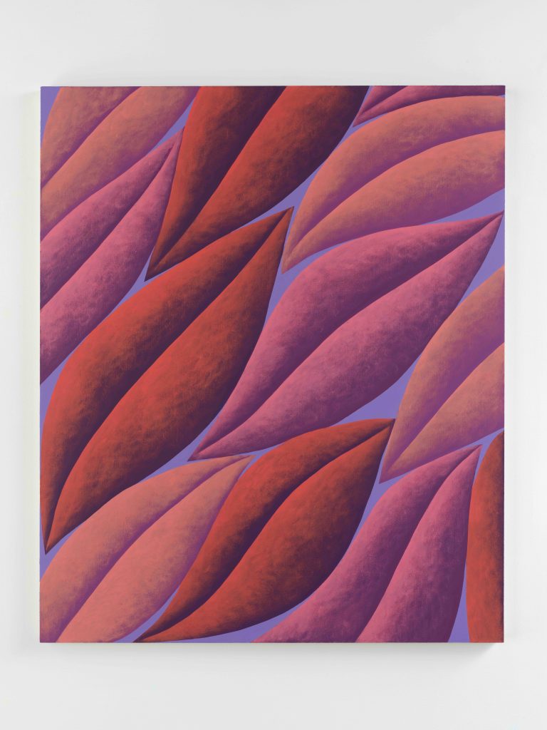 Corydon Cowansage, <i>Red, Peach, Pink, Purple</i>, 2022</br> acrylic on canvas</br> 122 x 101,6 cm / 48 x 40 in>
