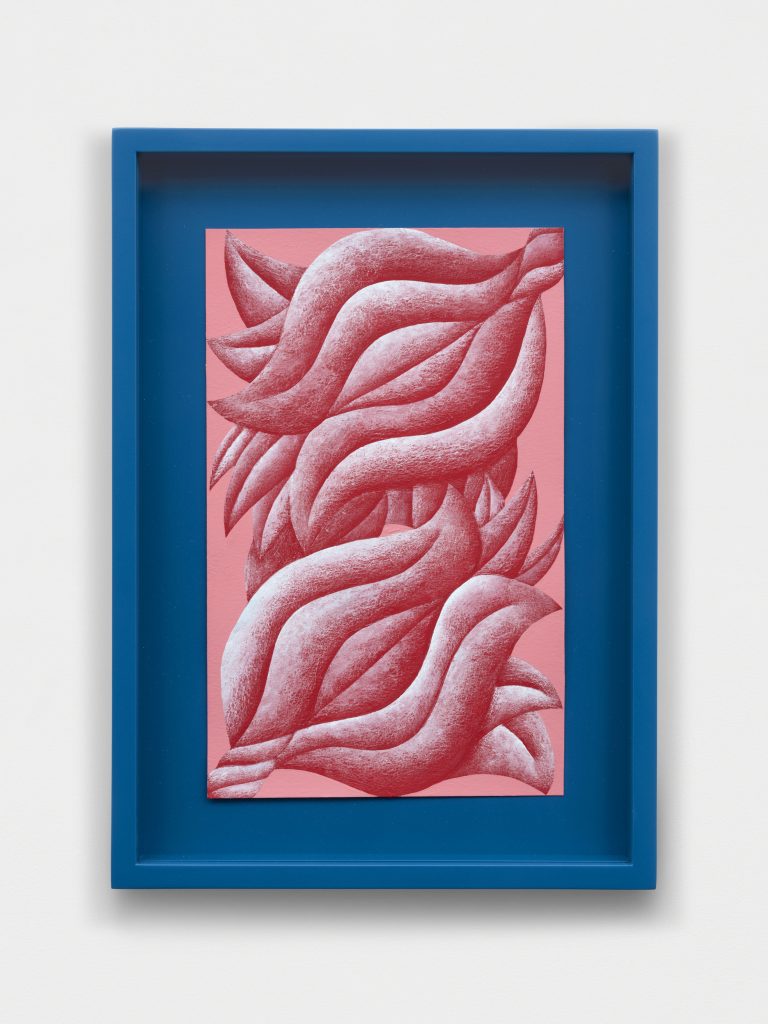 <i>Anthesis (Red and Pink)</I>, 2025</br>
acrylic on canvas</br>
40 x 28,5 x 4 cm / 15.6 x 11.2 x 1.6 in>