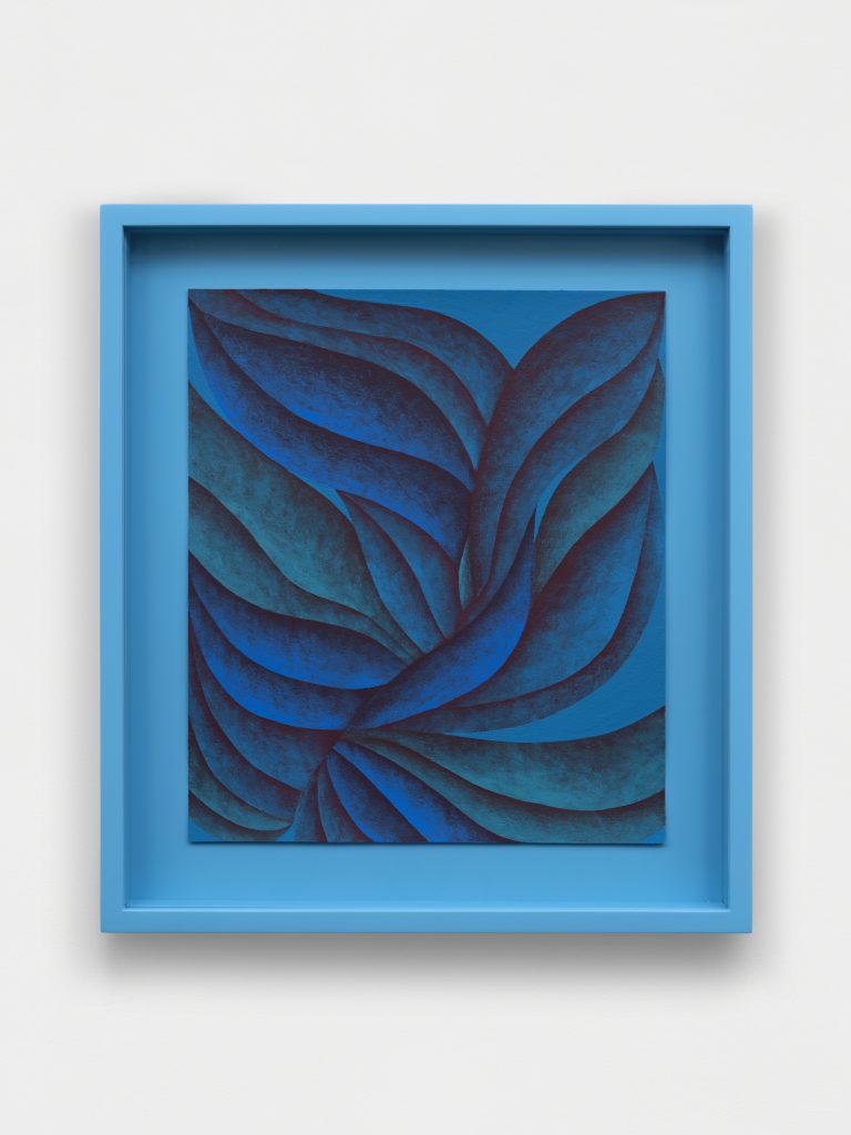 <i>Budding (Blues)</I>, 2025</br>acrylic on paper</br>
42 x 37 x 4 cm / 16.4 x 14.6 x 1.6 in>