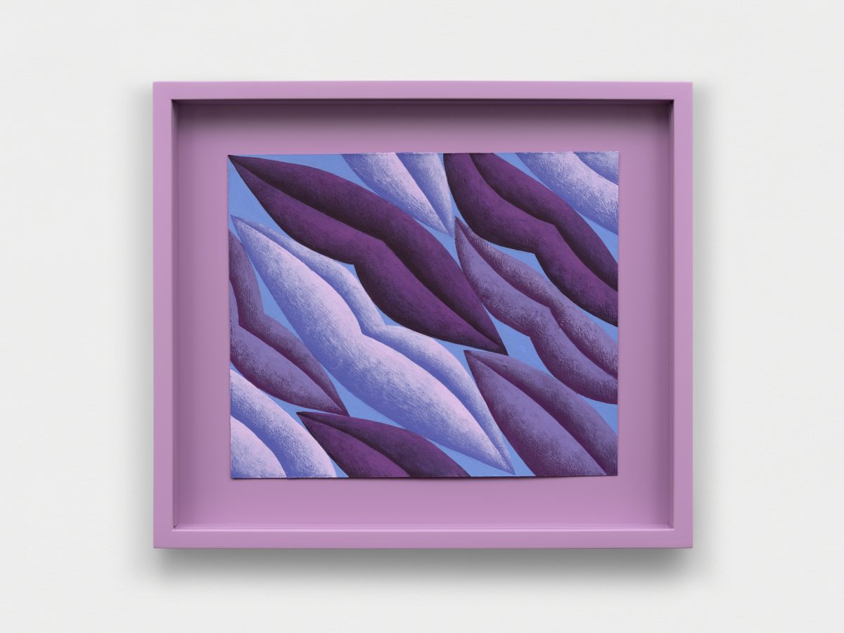 <i>Purples</I>, 2025</br>acrylic on paper</br>
32 x 37 x 4 cm / 12.6 x 14.6 x 1.6 in>