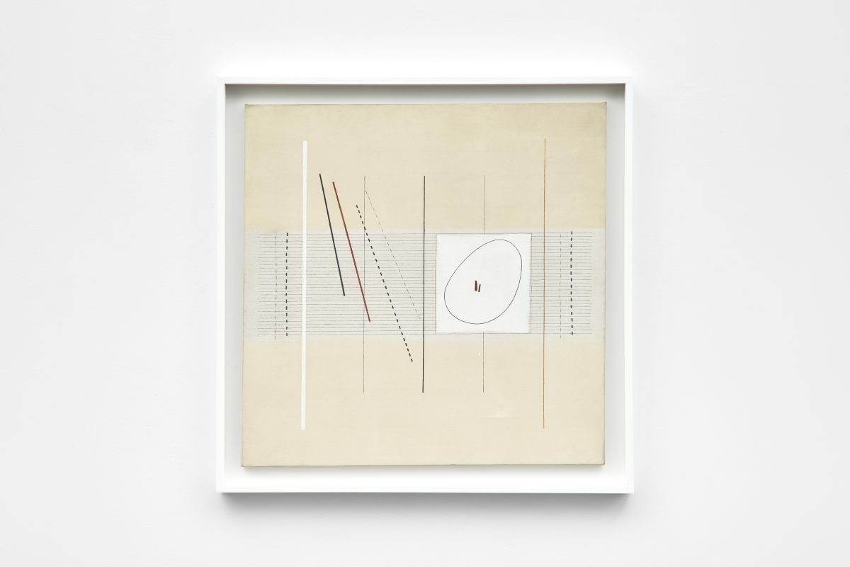 Bice Lazzari,<i> Quadrato bianco no. 8 [White square n. 8] </i>, 1975 </br>acrylic on canvas </br>86,5 x 86,5 x 5 cm / 34 x 34 x 2 in (framed)