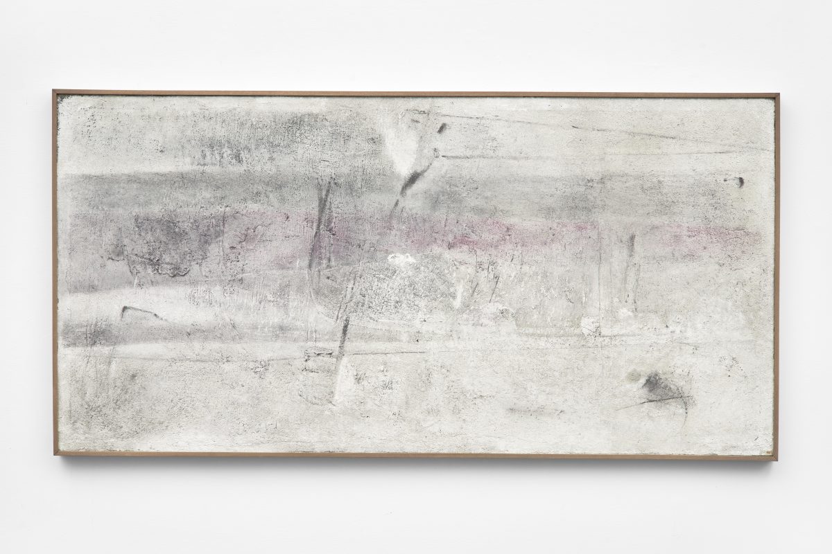 Bice Lazzari,<i> Testimonianza [Testimony] </i>, 1961 </br>glue and sand on canvas </br>82,5 x 163,2 x 3,8 cm / 32.5 x 64.2 x 1.5 in (framed)
