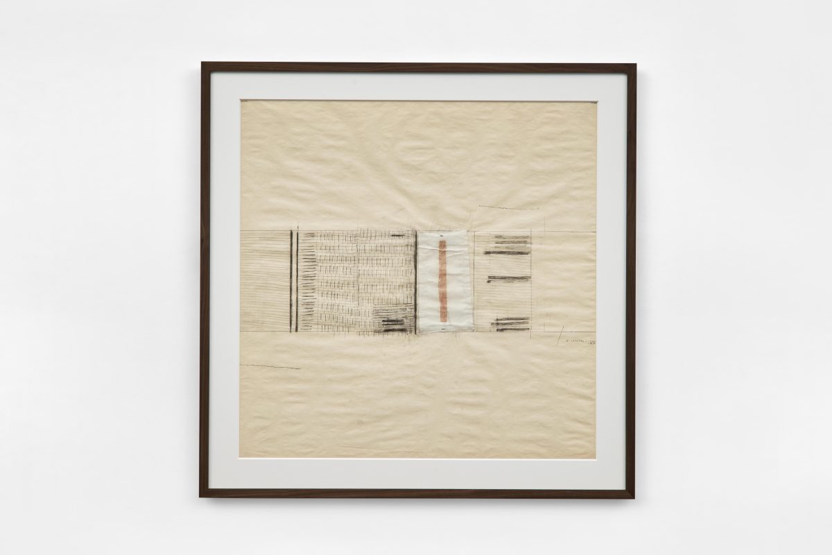 Bice Lazzari,<i> Senza Titolo [Untitled] </i>, 1977 </br>mixed media on paper </br>90,2 x 90,2 x 3,8 cm / 35.5 x 35.5 x 1.5 inn (framed)