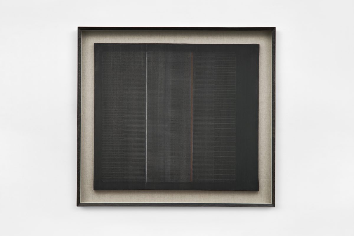 Bice Lazzari,<i> Senza Titolo [Untitled]
</i>, 1967 </br> tempera on canvas </br> 108 x 118,7 x 7,6 cm / 42.5 x 46.8 x 3 in (framed)
