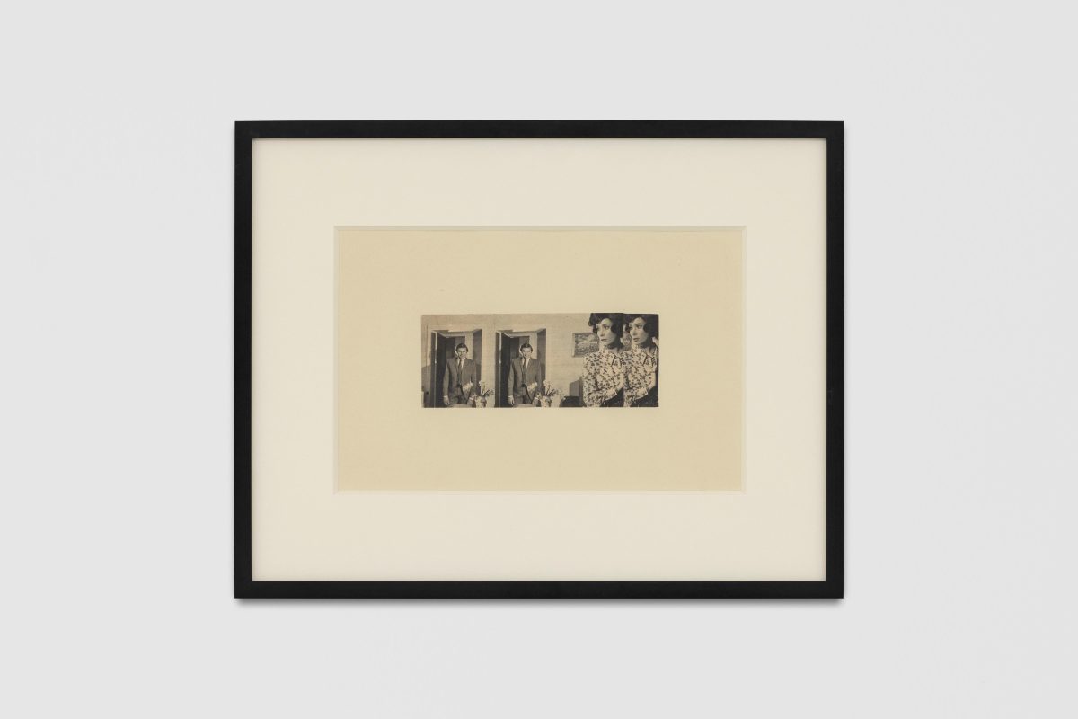 John Stezaker,<i>Double I (Photoroman)</i>, 1976-1977 </br> collage
</br> 32,5 x 41,5 x 4 cm / 13 x 16 x 1.5 in (framed)</br>
17 x 27 cm / 6.5 x 10.5 in (unframed)