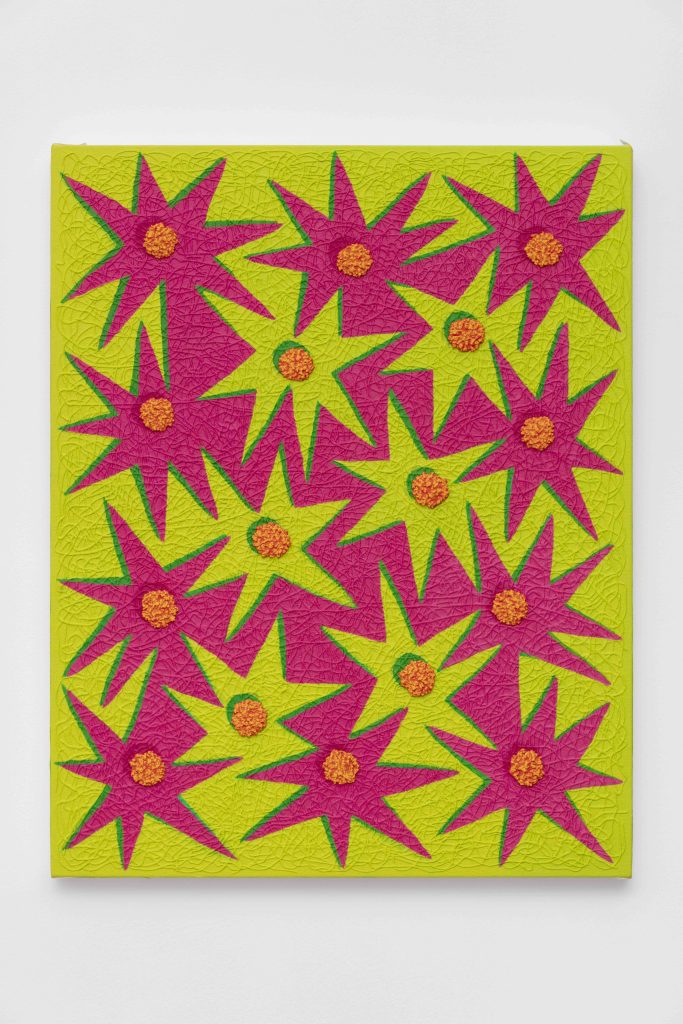 Dianna Molzan, <i>Star Flowers</i>, 2023 </br> oil on jute
</br> 61 x 45,5 x 4,5 cm / 24 x 18 x 1.8 in