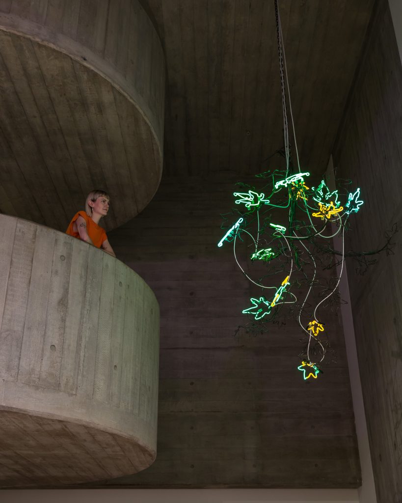 Andrea Bowers, <i>Dear Earth: Art and Hope in Time of Crisis</i>, 2023</br> installation view, Hayward Gallery, London>