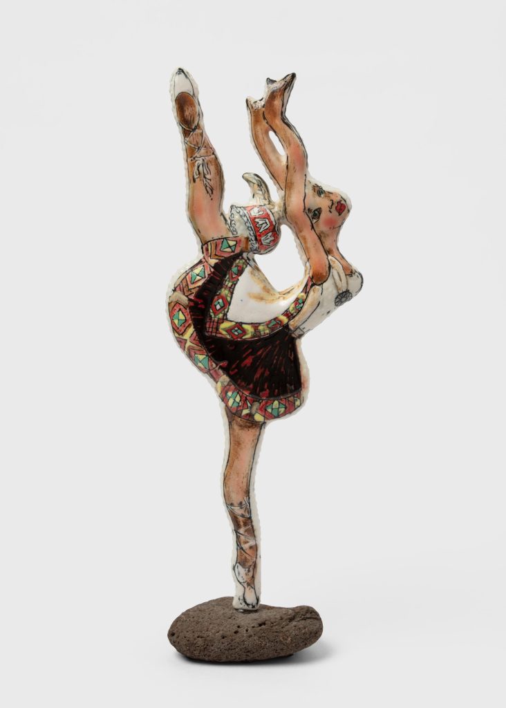 Skuja Braden, <i> Dancer </i></br> porcelain and rock</br> 41,9 x 14 x 6,4 cm / 16.5 x 5.5 x 2.5 in