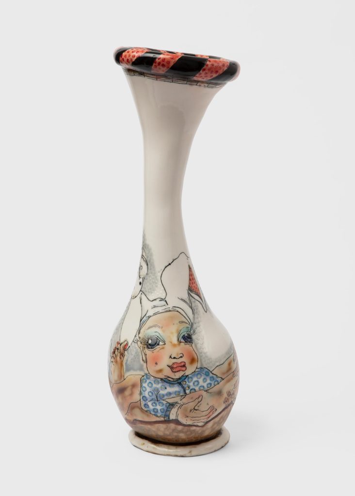 Skuja Braden, <i> Mother and Child </i> , 2008 </br> porcelain
 </br> 54,6 x 17,8 x 17,8 cm / 21.5 x 7 x 7 in