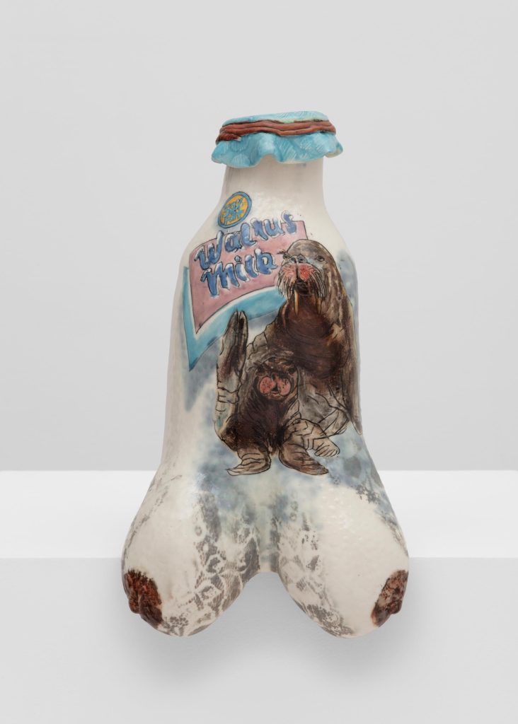 Skuja Braden, <i> Walrus Milk Jug (30% Fat) </i> , 2023 </br>porcelain</br> 32 x 18 x 15 cm / 12.6 x 7 x 6 in