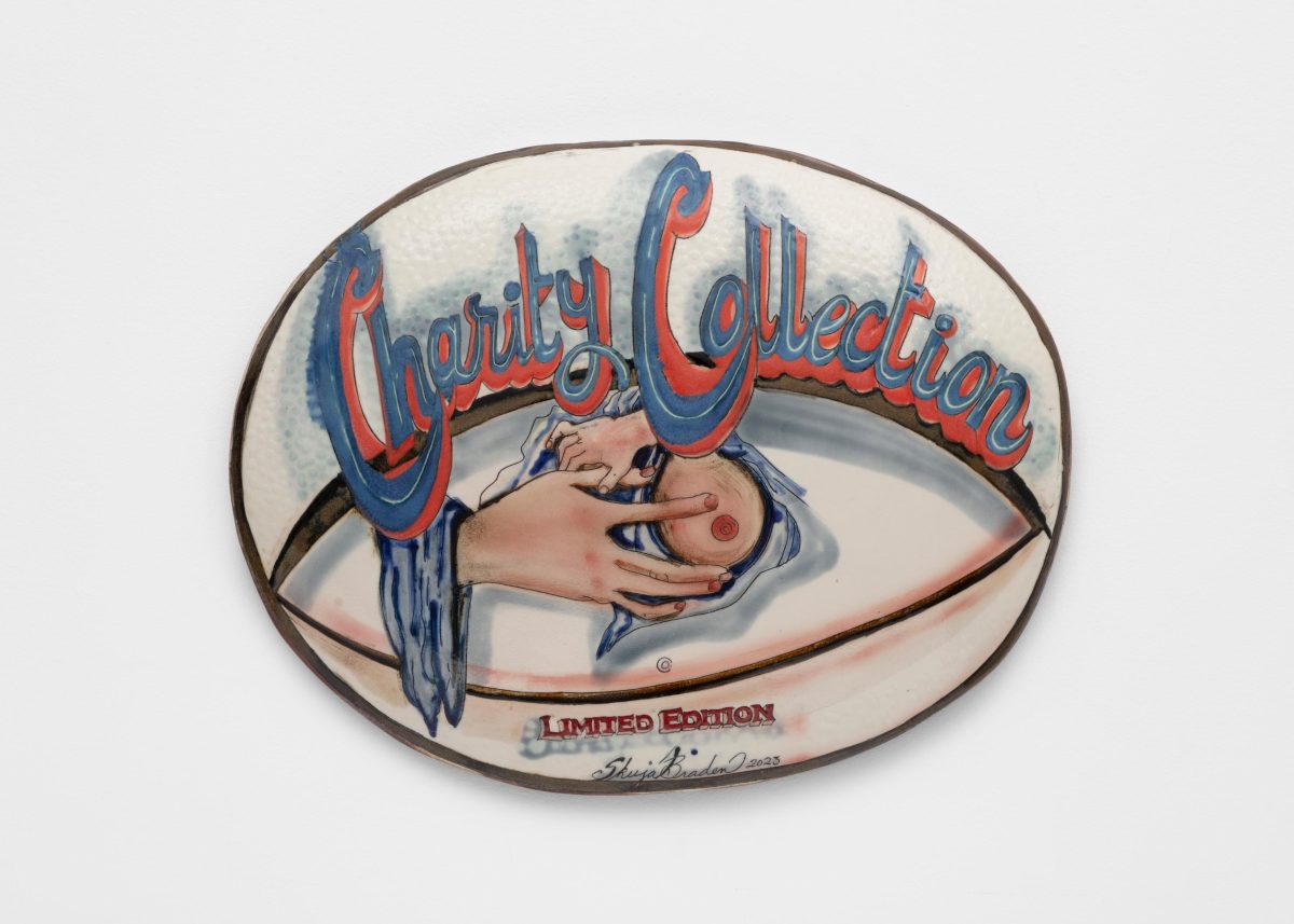 Skuja Braden, <i> Limited Edition (Charity Collection Sign) </i> , 2023 </br>porcelain</br>40 x 50 x 6 cm / 15.7 x 19.6 x 2.3 in