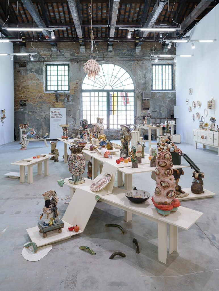 <i>Selling Water by the River</i>, 2022 </br> installation view, Latvian Pavillion, Venice Biennale>