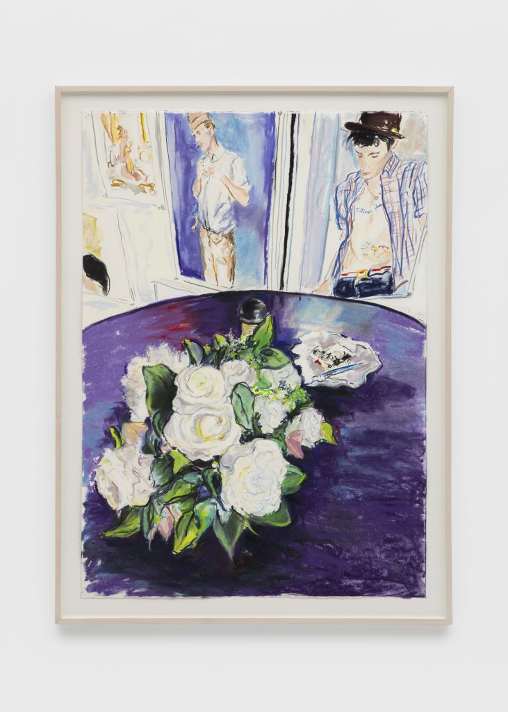 Billy Sullivan, <i> Kiki’s Flowers for Klaus </i>, 2017 </br> pastel on paper </br> 107,3 x 77,5 cm / 42.2 x 30.5 in (unframed)