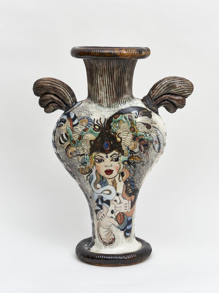 <i> Mother and Child Reunion vase</i>, 2017</br> porcelain </br>58 x 40 x 20 cm / 23 x 16 x 8 in>