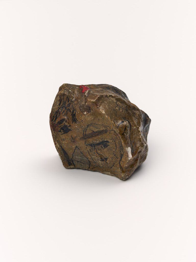<i>Untitled</i>, undated</br>mixed media on stone</br>10 x 9 x 8,6 cm / 3.9 x 3.5 x 3.3 in