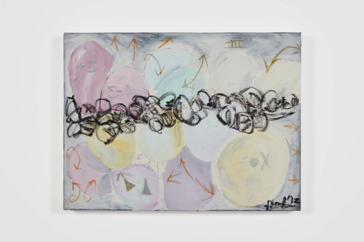 <i>Untitled: Braided B</I>, 2011</br>
acrylic on canvas and oil bar</br>
45,7 x 61 cm / 18 x 24 in>