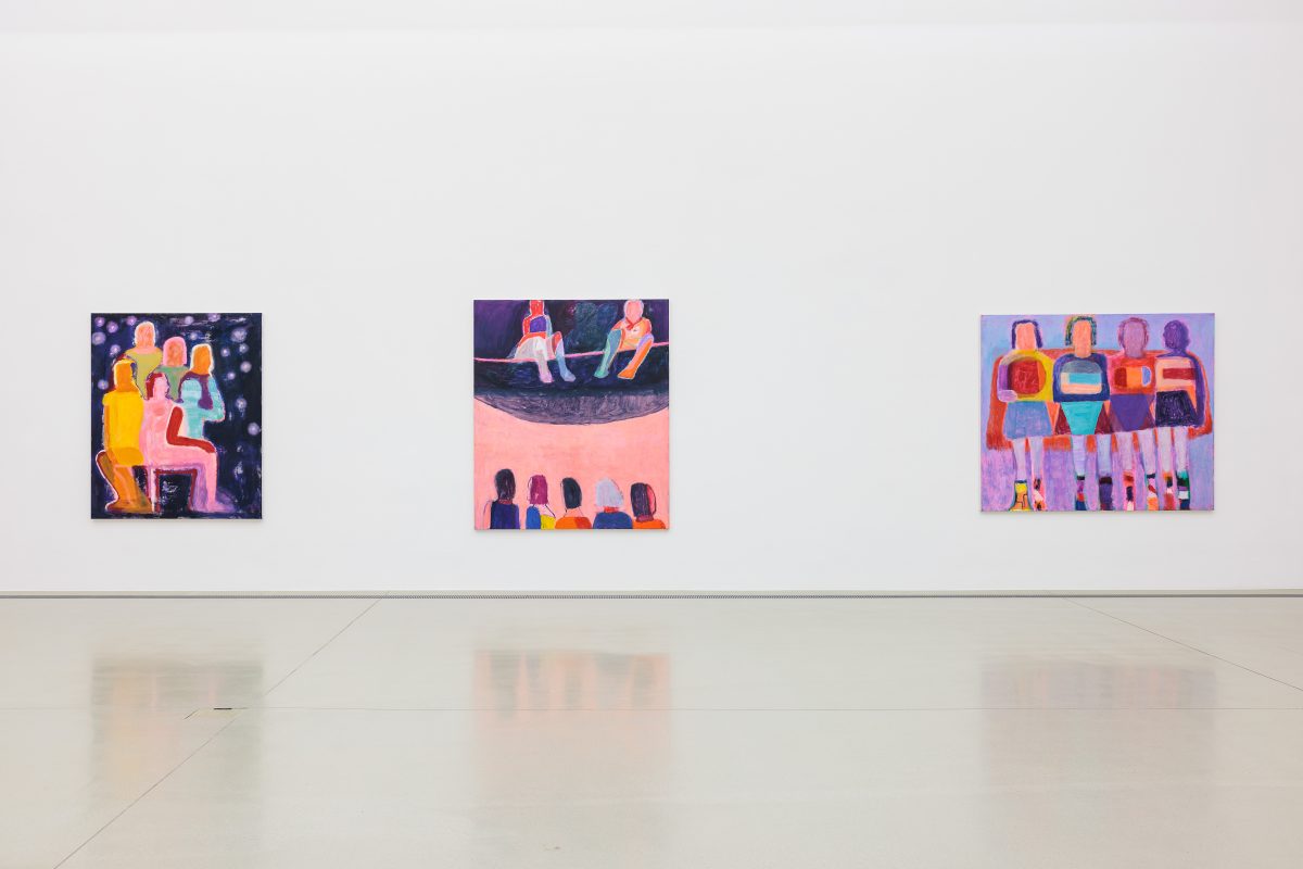 Katherine Bradford, <i>American Odyssey</i>, 2024</br> installation view, halle fur kunst, graz>