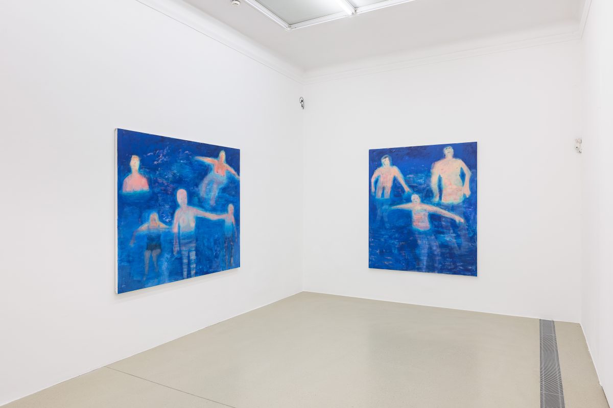 Katherine Bradford, <i>American Odyssey</i>, 2024</br> installation view, halle fur kunst, graz>