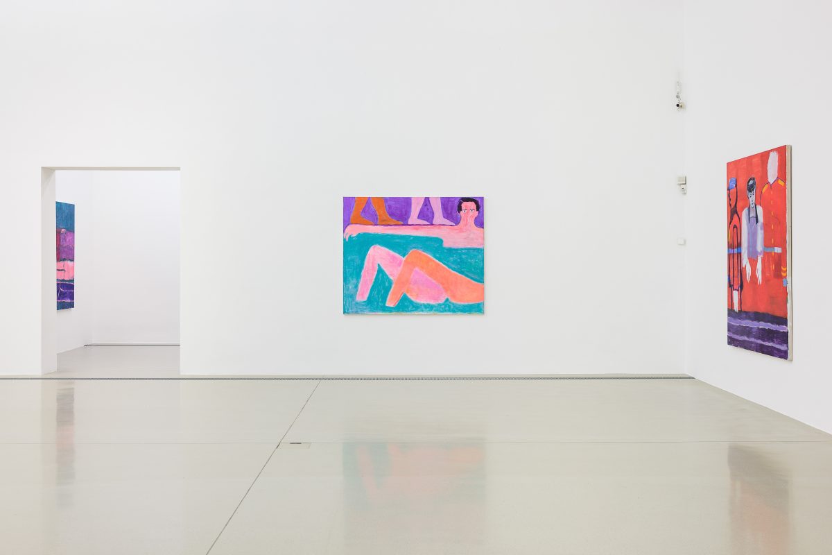 Katherine Bradford, <i>American Odyssey</i>, 2024</br> installation view, halle fur kunst, graz