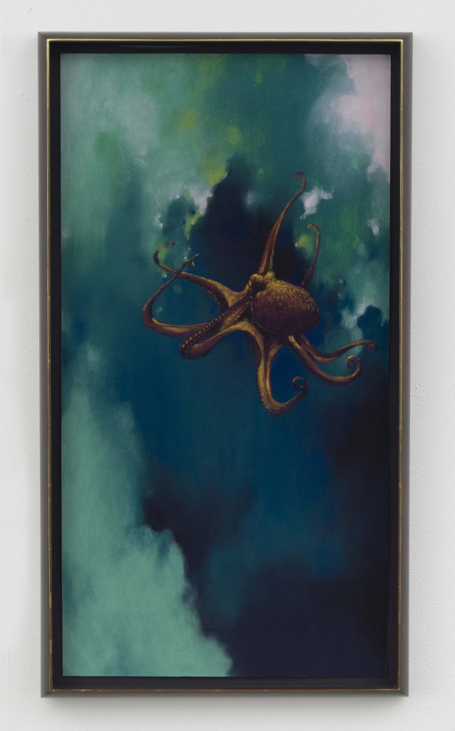 <i>Octopus</I>, 2024</br>
soft pastel on pastel card</br>
79,8 x 42 cm / 31.4 x 16.5 in