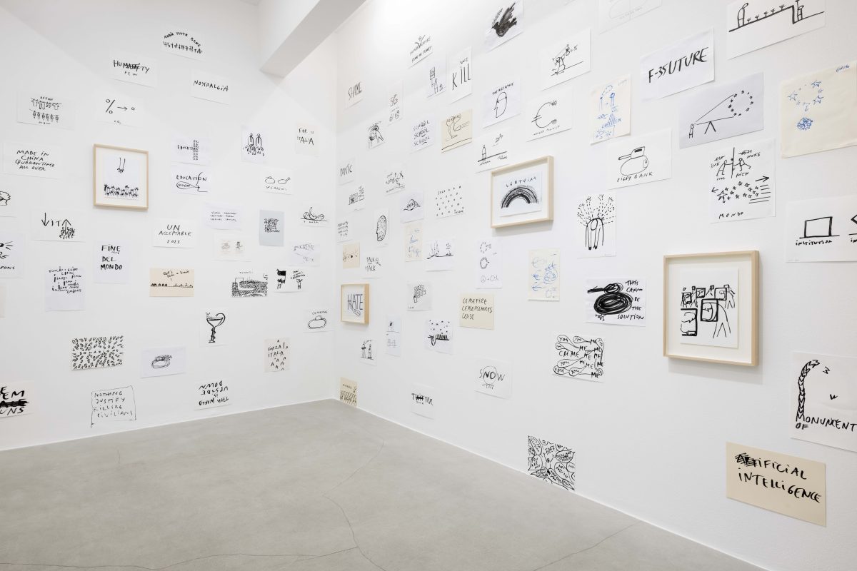 <i>drawing anarchy</I>, 2024</br>
installation view, kaufmann repetto milan