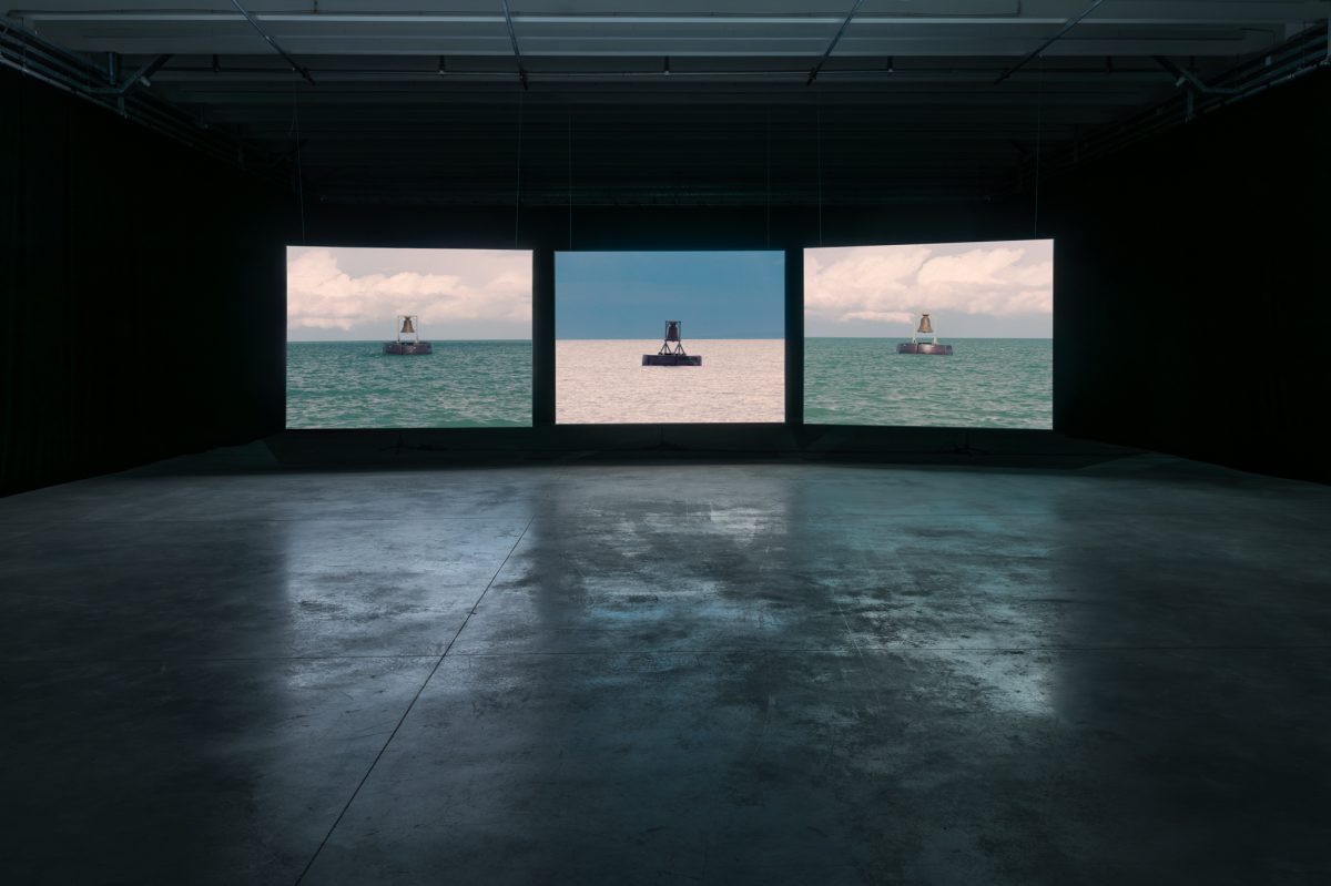 <i>Waves & Gazes</I>, 2024</br>
installation view, Cukrarna, Ljubljana>