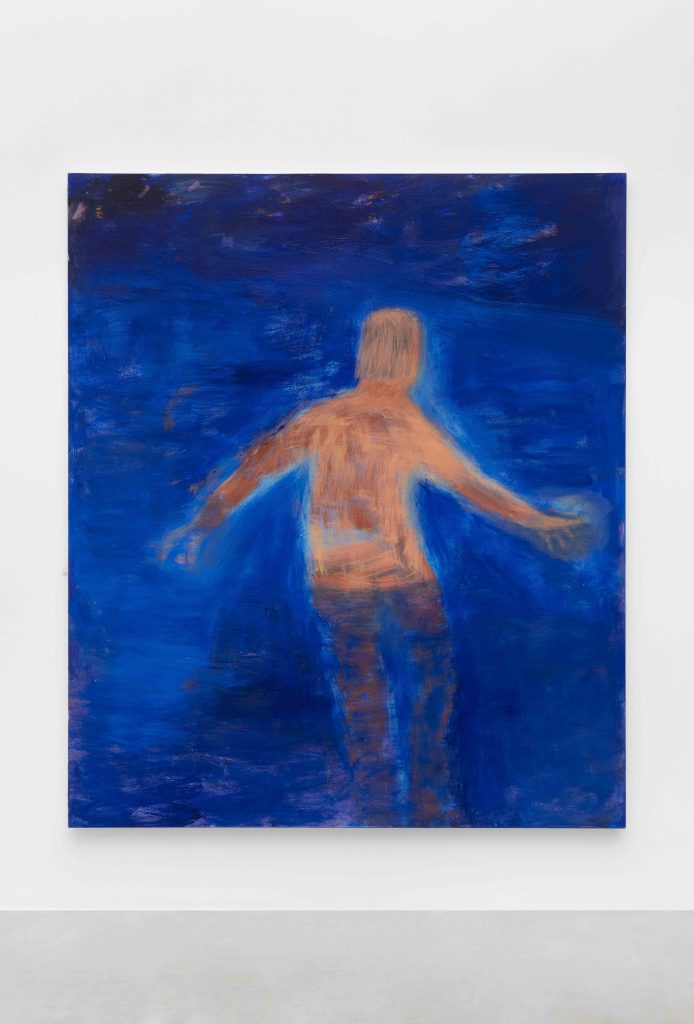 <i>Figure Walking out to Sea</I>, 2024</br>
acrylic on canvas</br>
203 x 172,5 cm / 80 x 68 in