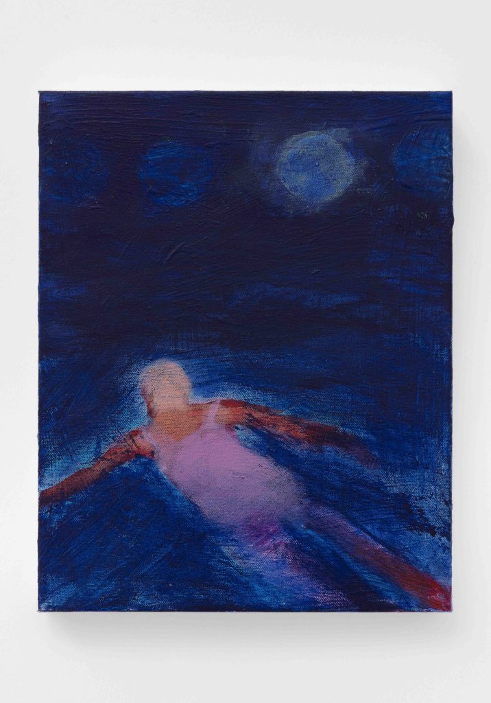 <i>Crossing the Ocean at Night</I>, 2023</br>
acrylic on canvas</br>
35,5 x 28 cm / 14 x 11 in